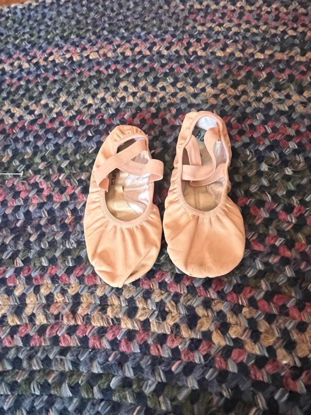 Girls Pink Ballet Slippers with Cross Strap